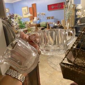 Vintage glass sugar creamer set